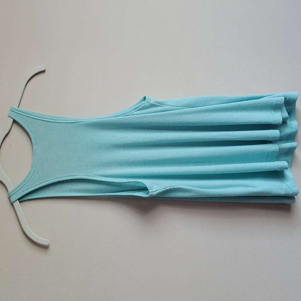 FREE PEOPLE Turquoise Ribbed Tank Top, Sz Small Like New - Picture 5 of 6